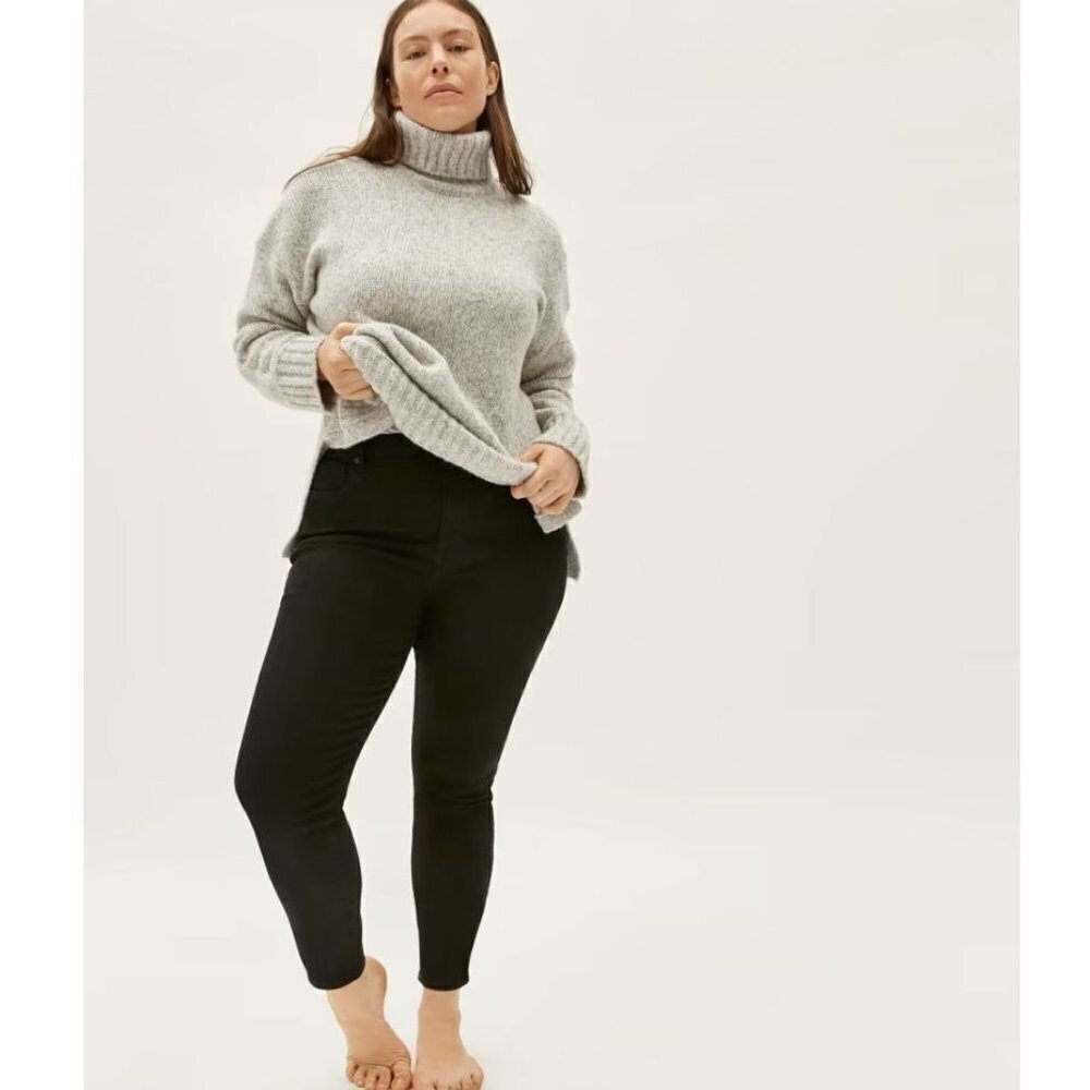 Everlane The Curvy Authentic Stretch High-Rise Skinny Jean in Black 26 New denim